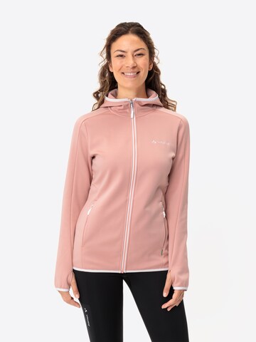 VAUDE Athletic Fleece Jacket 'Valsorda' in Pink: front