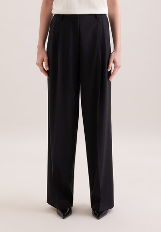 SEIDENSTICKER Regular Trousers with creases 'Basics' in Black: front