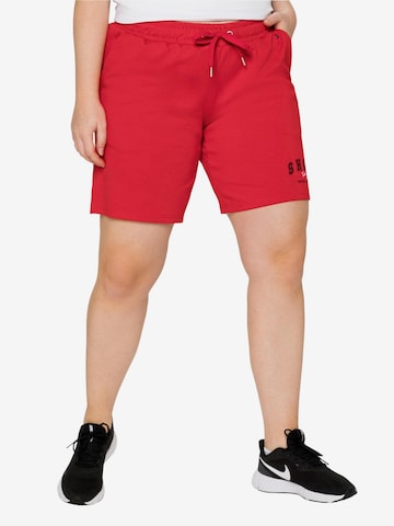 SHEEGO Regular Workout Pants in Red: front