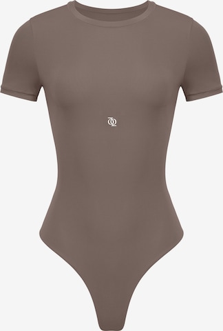 GOD SAVE QUEENS Bodi 'Second Skin T-Shirt Bodysuit' | rjava barva: sprednja stran