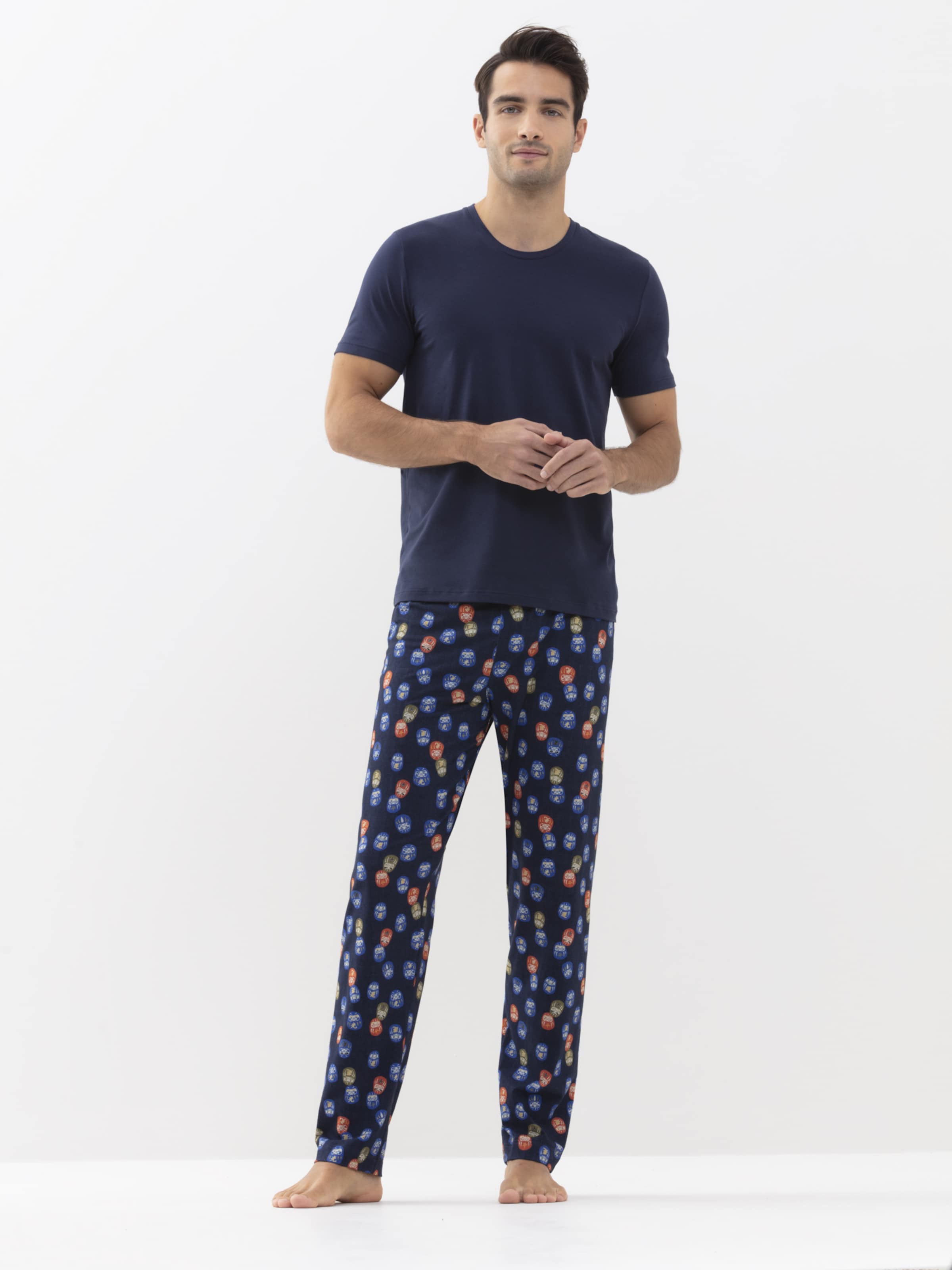 Männer Wäsche Mey Pyjamahose in Blau, Dunkelblau - OS37920