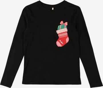 KIDS ONLY Shirt 'Santa' in Zwart: voorkant