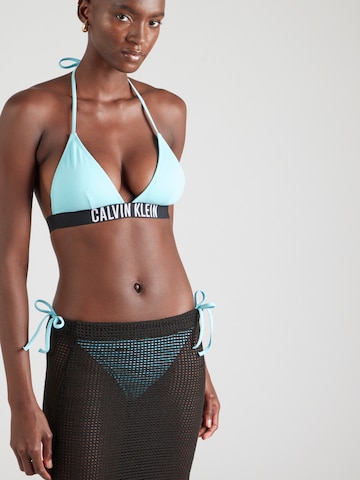Calvin Klein Swimwear Triangle Bikini Top 'Intense Power' in Blue