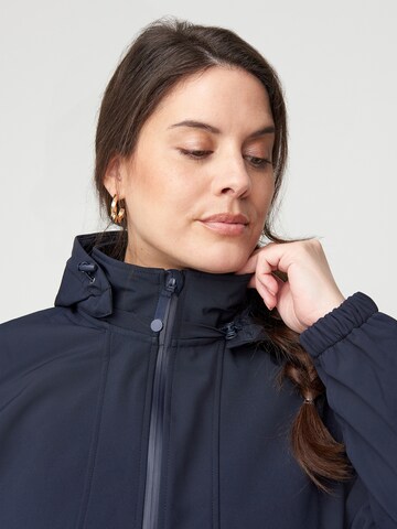 Zizzi Between-Seasons Coat in Blue