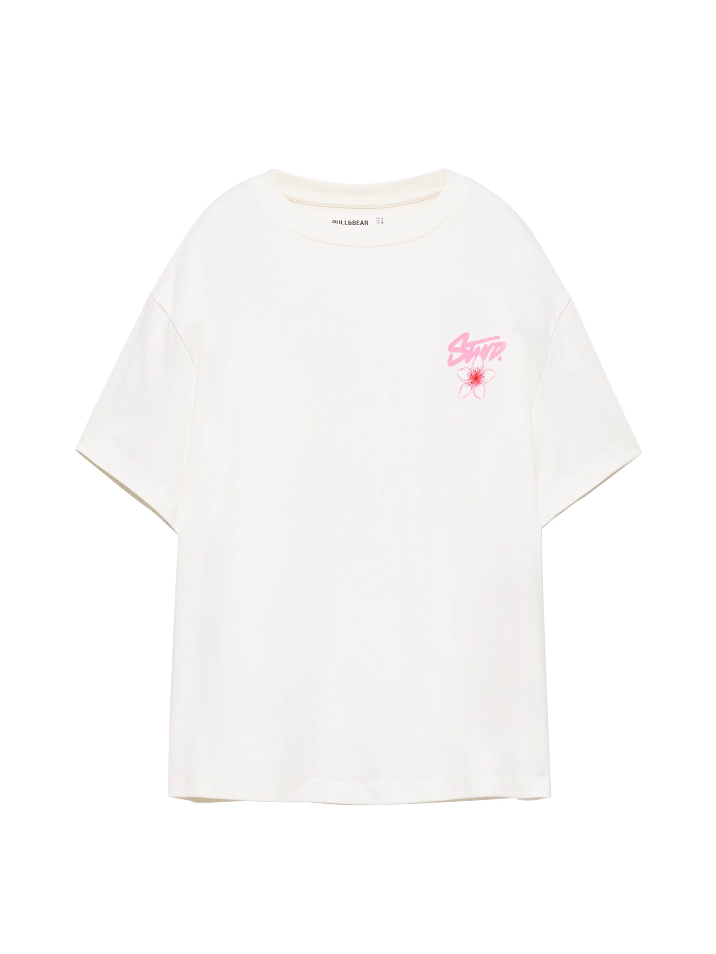 Pull&Bear Shirts 'STWD' i XS i pink / rød / hvid, Produktvisning