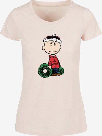 T-shirt 'Peanuts Wreath' Merchcode en rose : devant