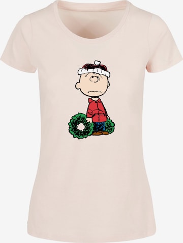 Merchcode Shirt 'Peanuts Wreath' in Pink: front