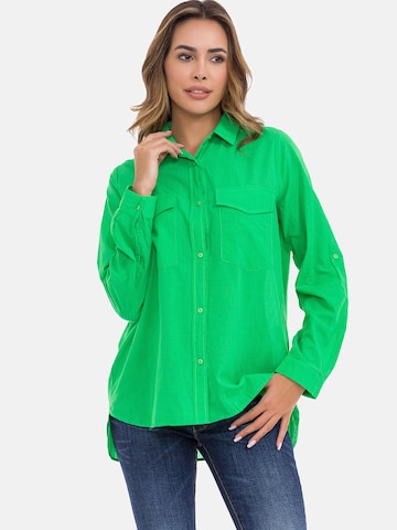 CIPO & BAXX Blouse 'WH123' in Groen: voorkant