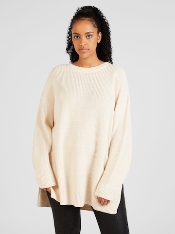 Pull-over oversize 'FABULOUS' Vero Moda Curve en beige : devant