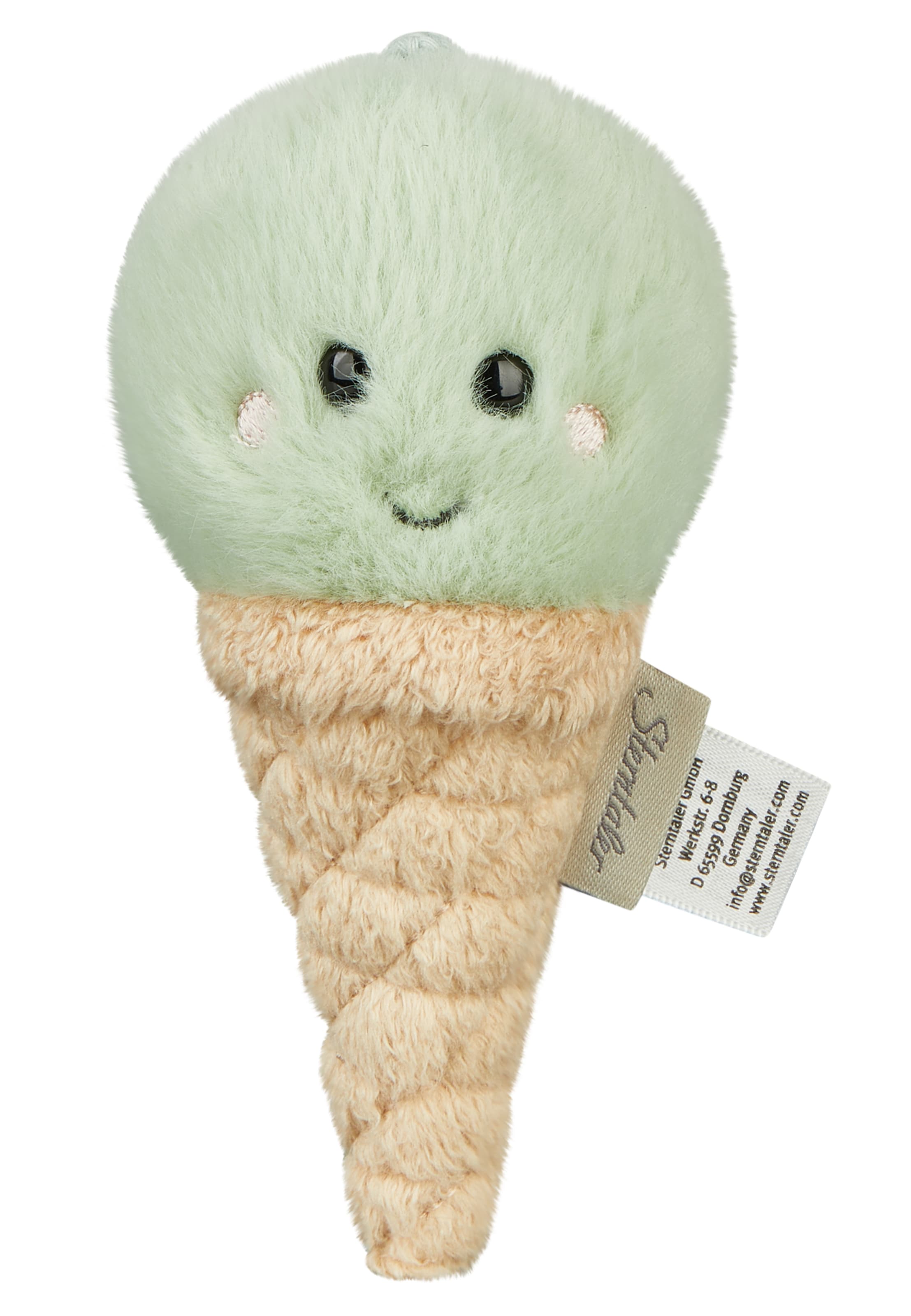 STERNTALER Kuscheltier 'Eiswaffel' in Grün: Vorderseite