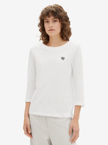 T-shirt TOM TAILOR en blanc : devant