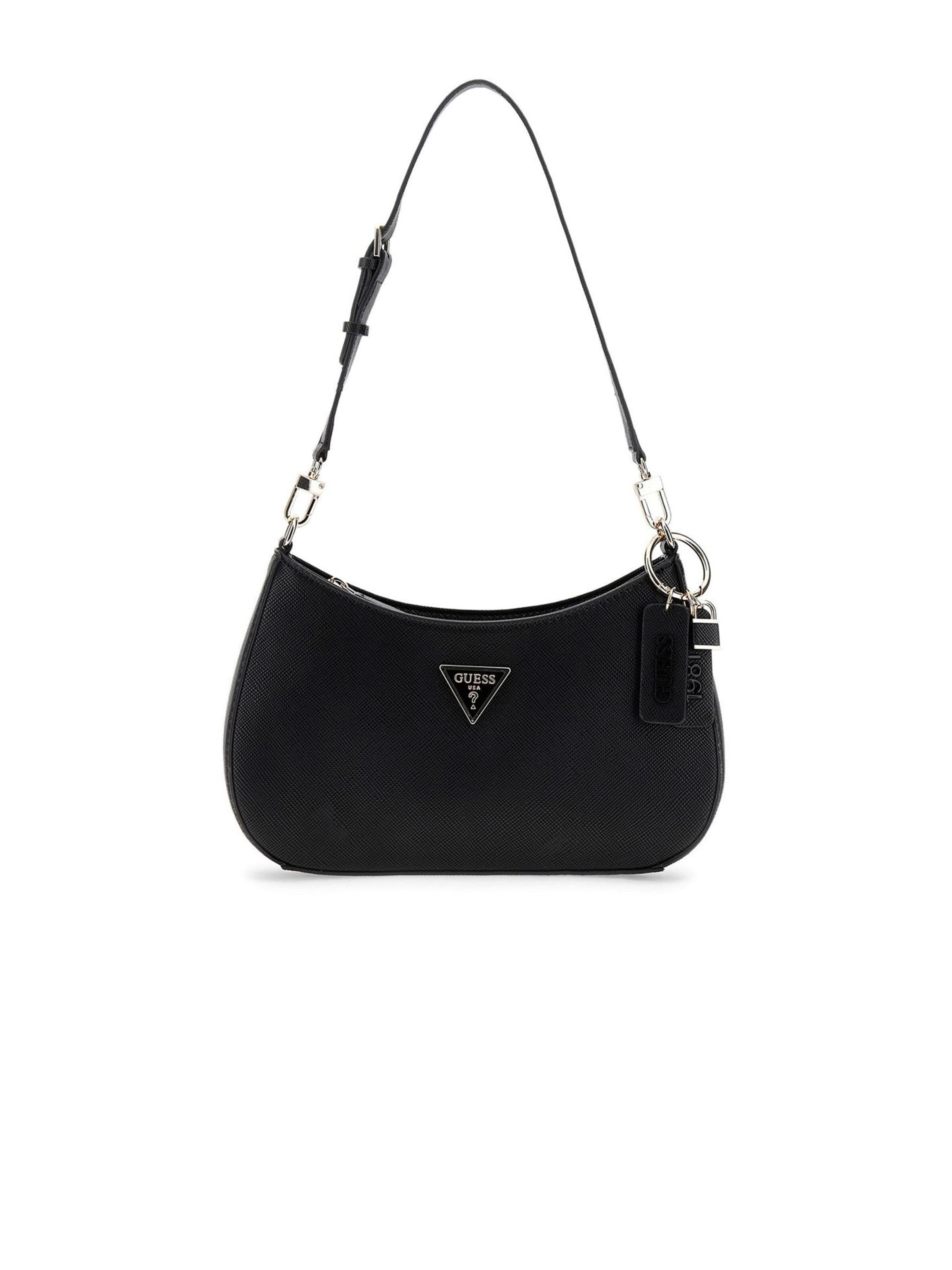 GUESS Shoulder bag 'Noelle Ii Top Zip Shoulder Bag' in Black: front