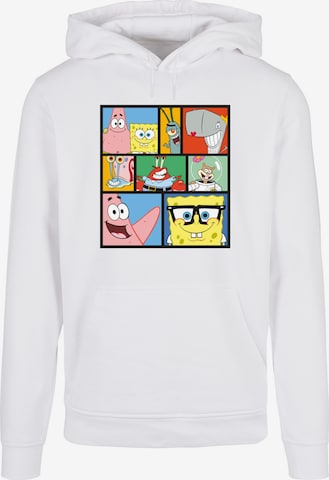 F4NT4STIC Sweatshirt 'Spongebob Schwammkopf Collage' in Wit: voorkant