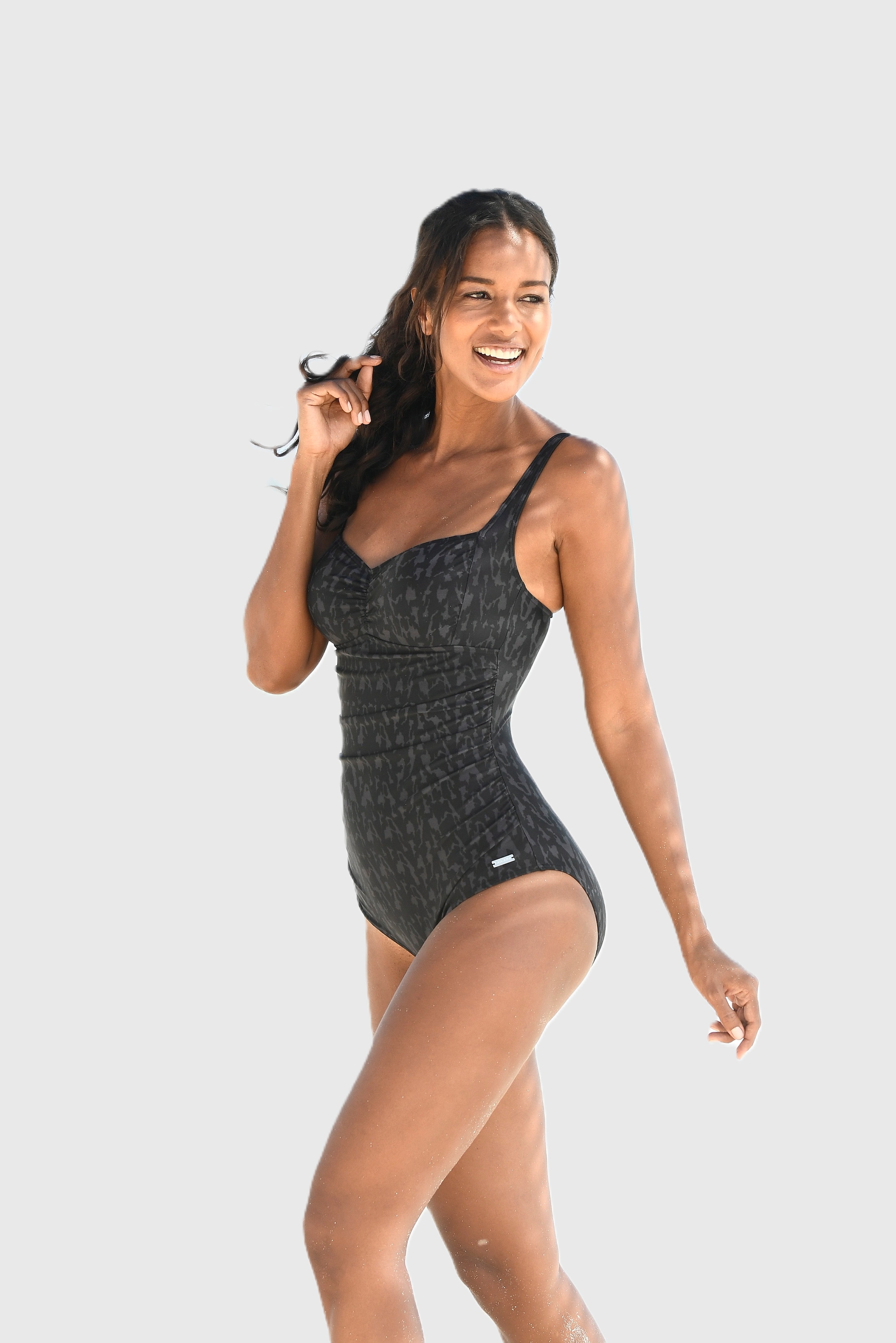 LASCANA Bralette Swimsuit 'Debby' in Black: front