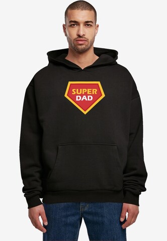 Merchcode Sweatshirt 'Fathers Day - Super Dad' in Zwart: voorkant