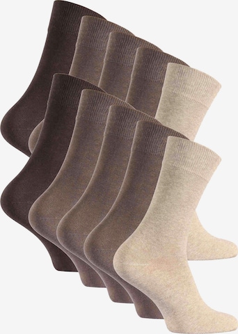 Reslad Socken 'RS6129' in Braun: Vorderseite