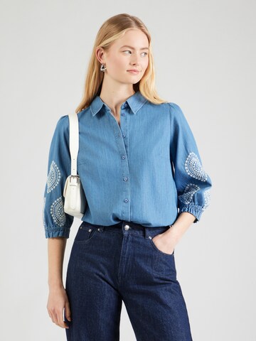 Chemisier MORE & MORE en bleu : devant