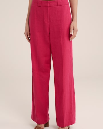 WE Fashion - Pierna ancha Pantalón de pinzas en rosa: frente