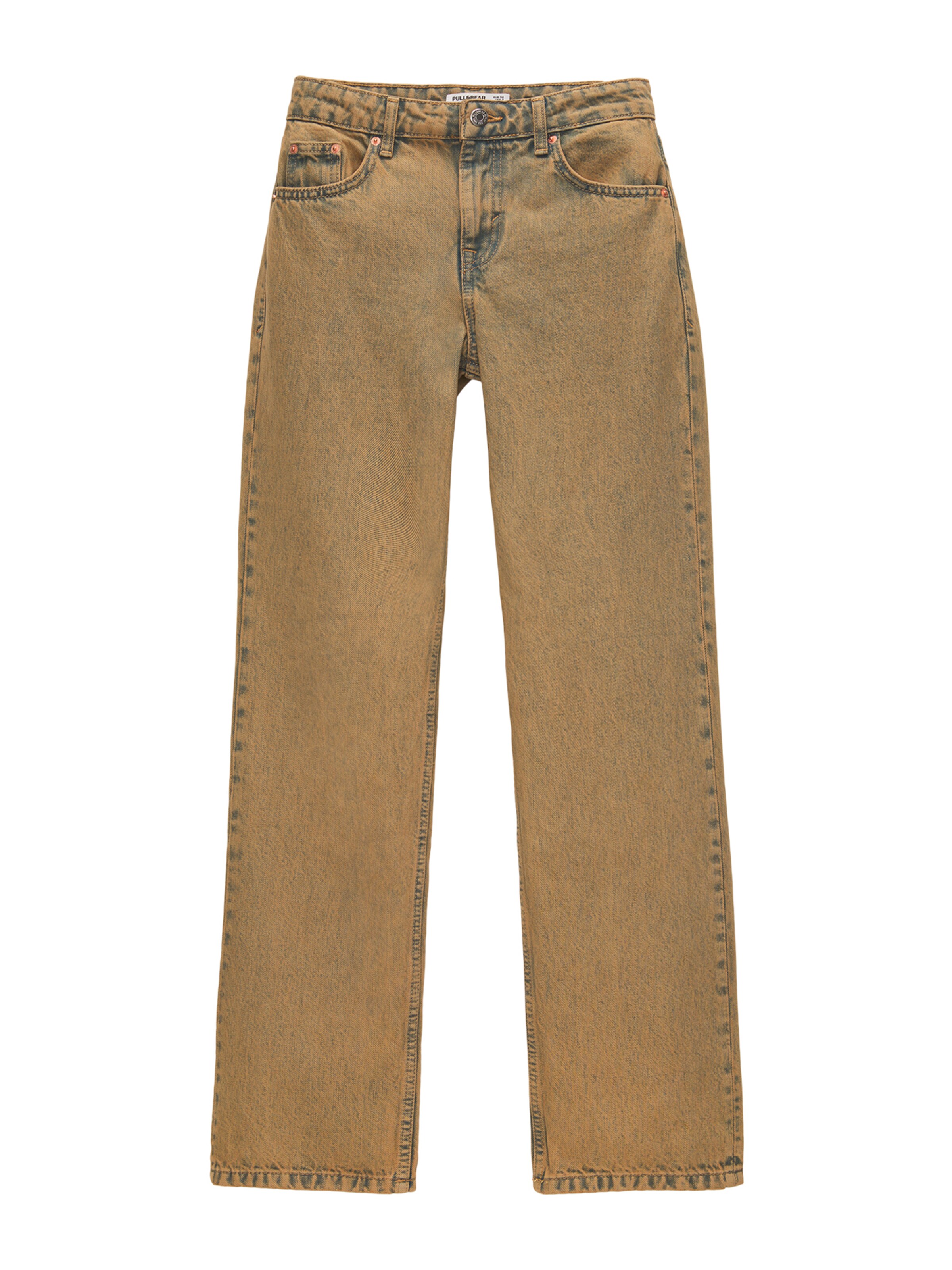 Pull&Bear Regular Jeans in Brown: front