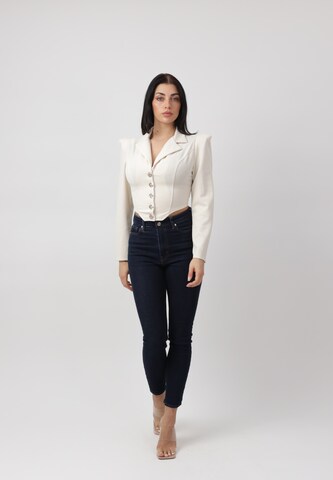Camicia da donna di Elara in beige: frontale