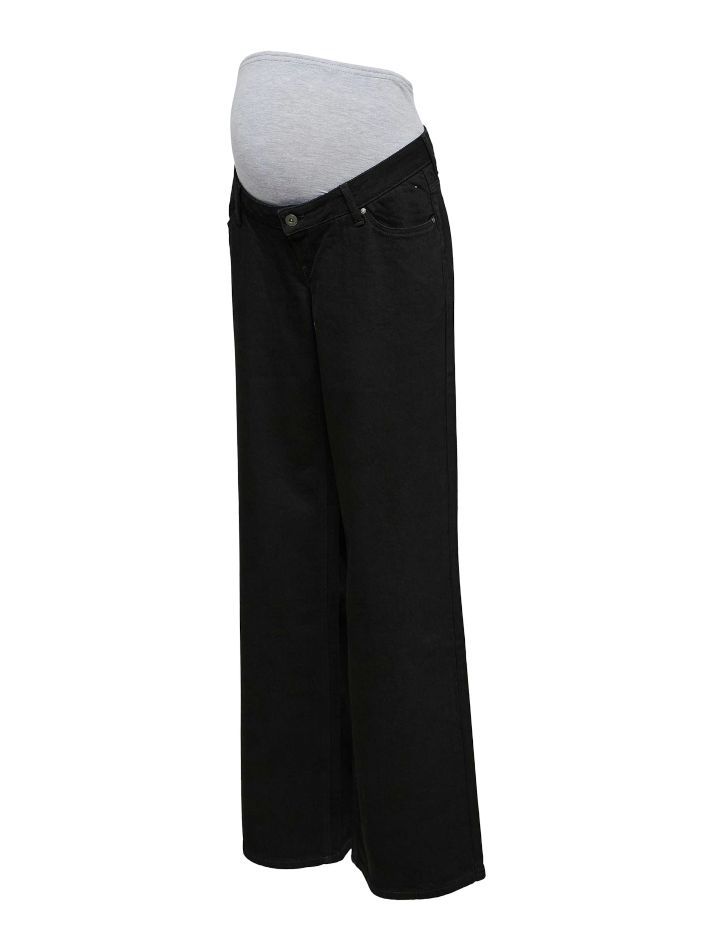 Wide leg Jeans 'MLMALAGA' di MAMALICIOUS in nero: frontale