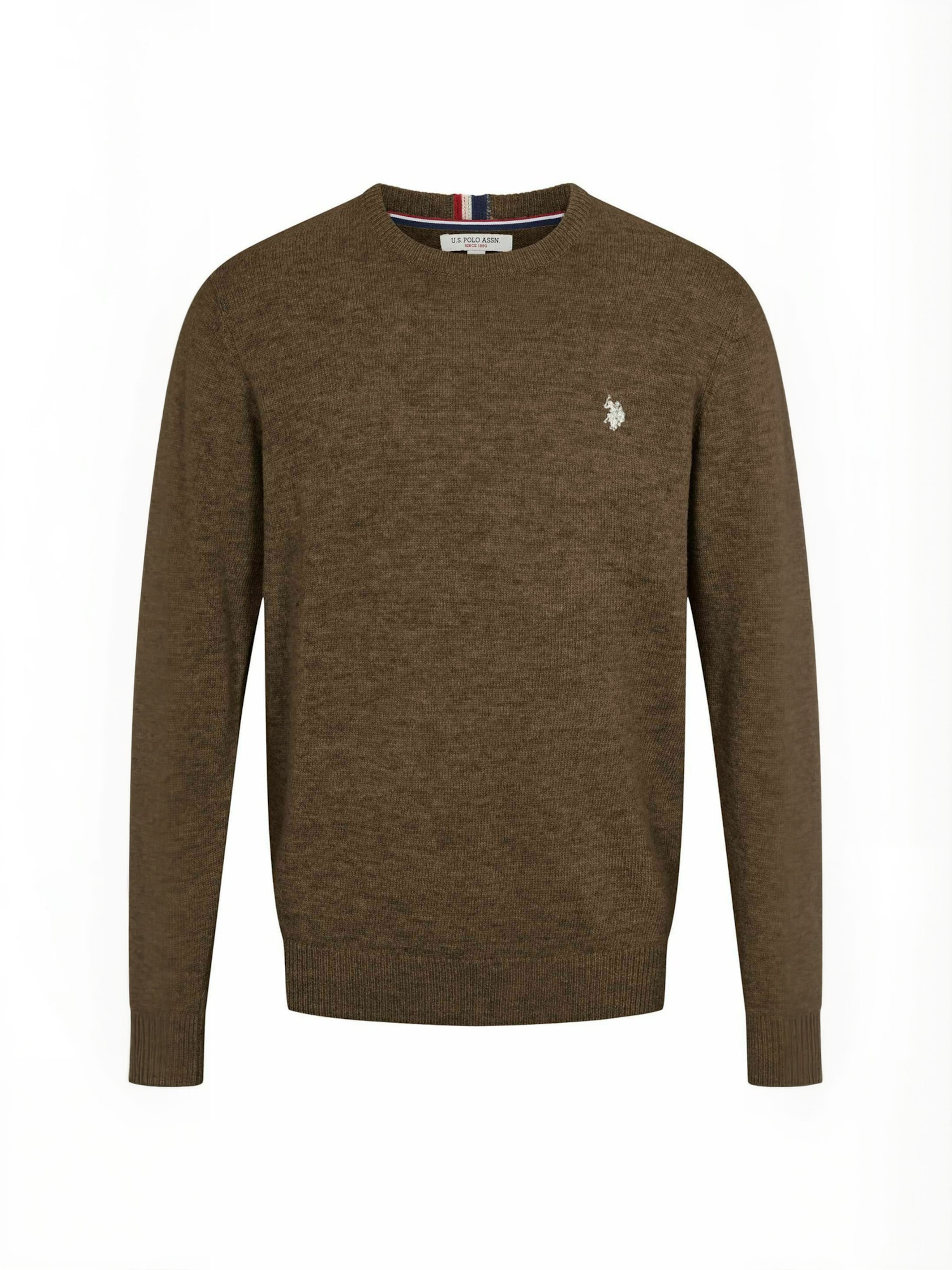 U.S. POLO ASSN. Trui ' UMKetil ' in Bruin: voorkant