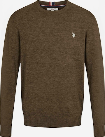 U.S. POLO ASSN. Trui ' UMKetil ' in Bruin: voorkant