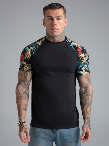 Maglietta di SikSilk in nero: frontale