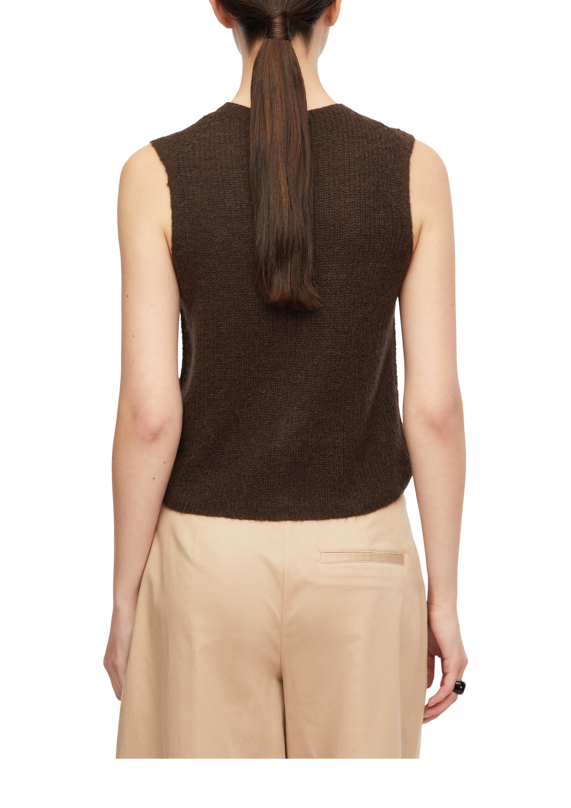 COMMA Knitted Vest in Brown