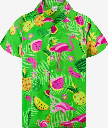 King Kameha Shirt 'Flamingo Melone' in Green: front