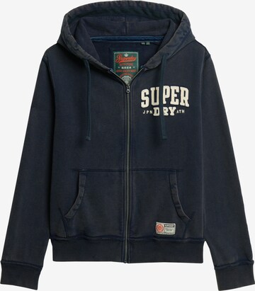 Veste de survêtement Superdry en bleu : devant