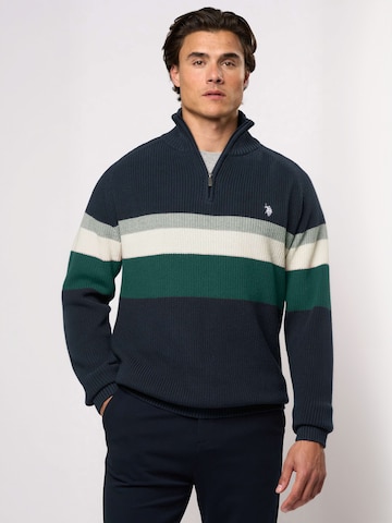 U.S. POLO ASSN. Pulóver ' UMRicco ' - zöld: elől