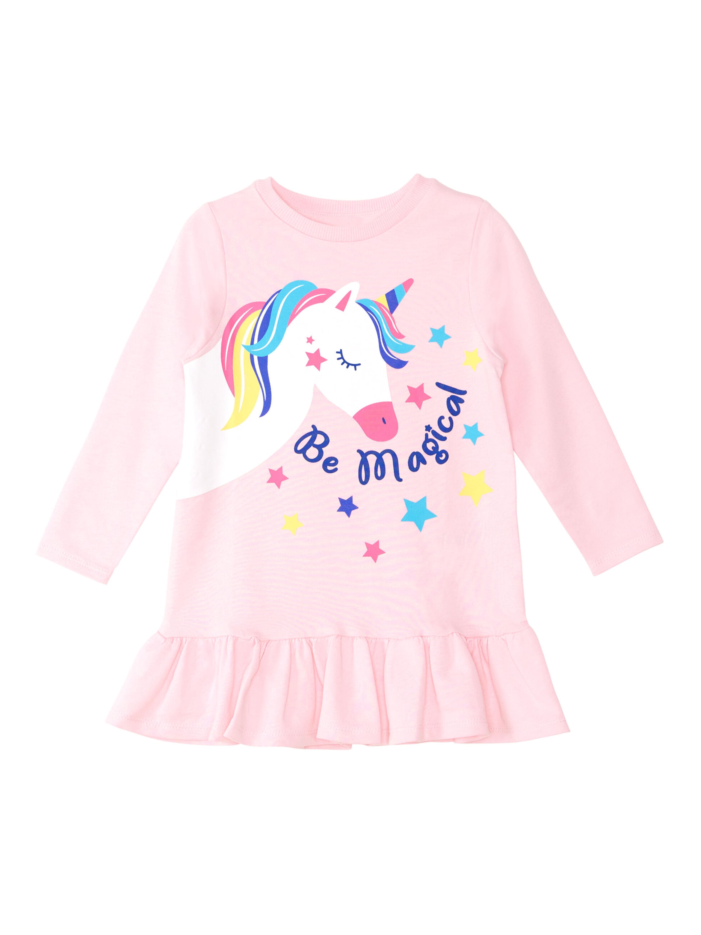 Abito 'Unicorn Magic' di Denokids in rosa: frontale