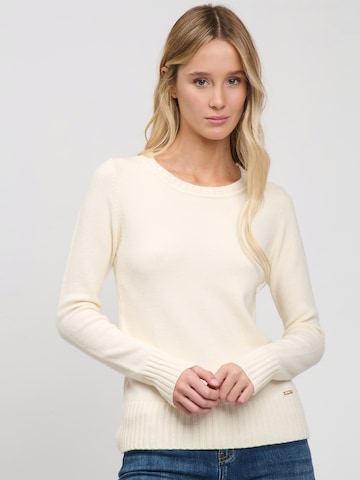 Influencer Pullover in Beige: Vorderseite