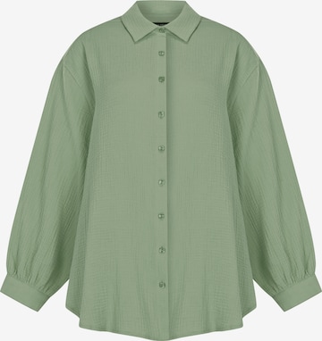 FRESHLIONS Langarmbluse 'Honari' in Grün: Vorderseite