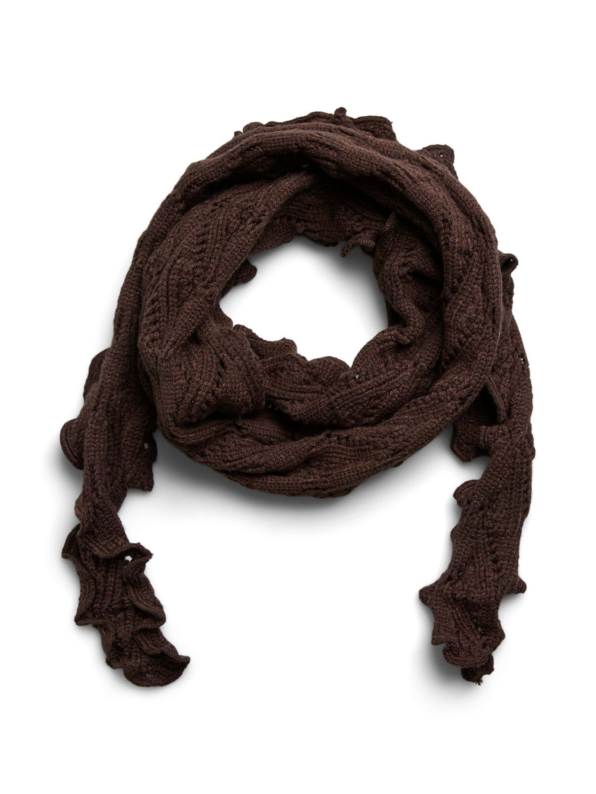 PIECES Scarf 'KOMMA' in Brown: front