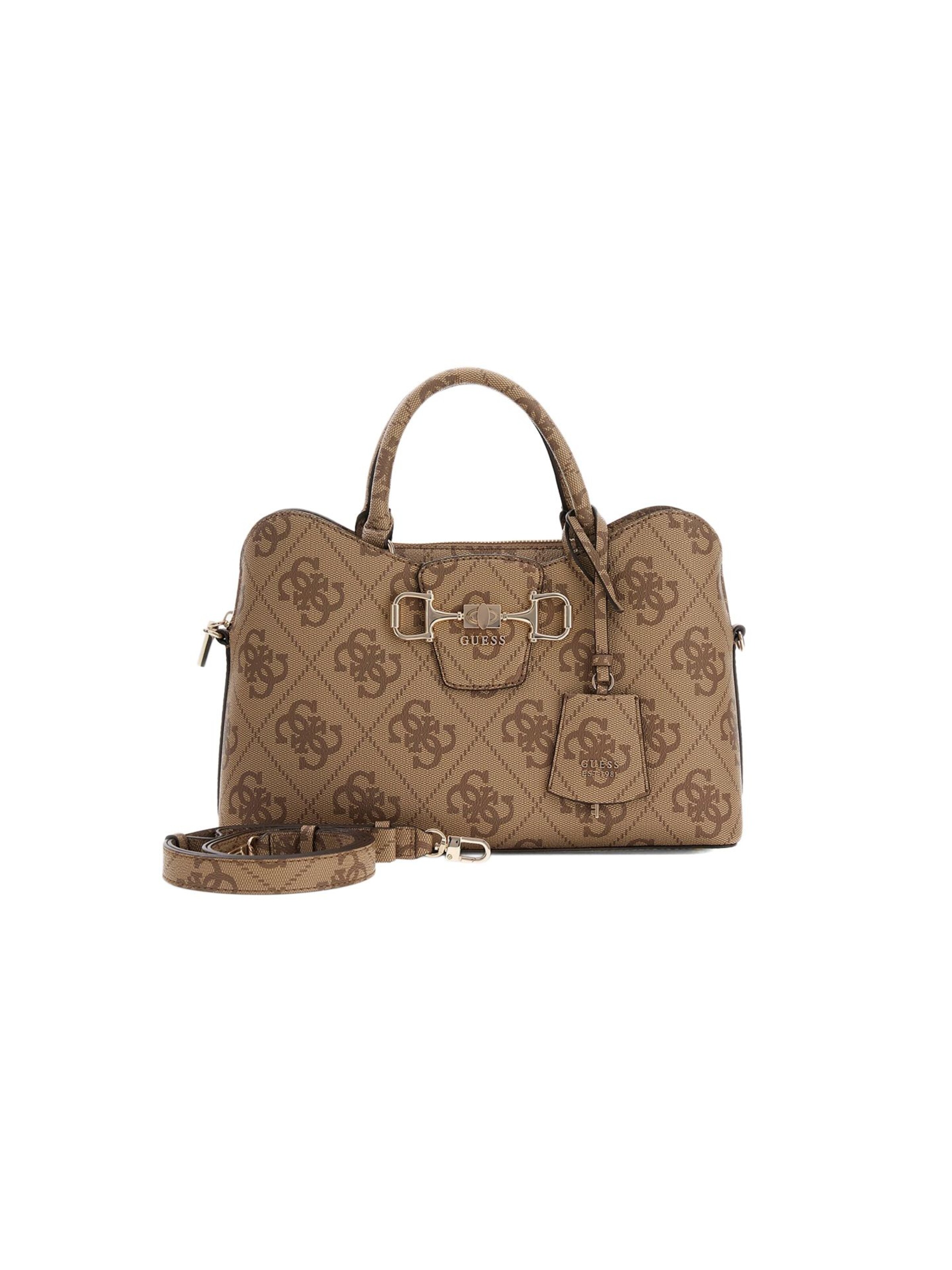 GUESS Handtasche 'Janie Logo Girlfriend Satchel'‌‌ in One Size in hellbraun, Produktansicht