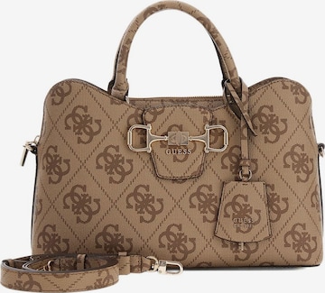 Sacs à main 'Janie Logo Girlfriend Satchel' GUESS en marron : devant