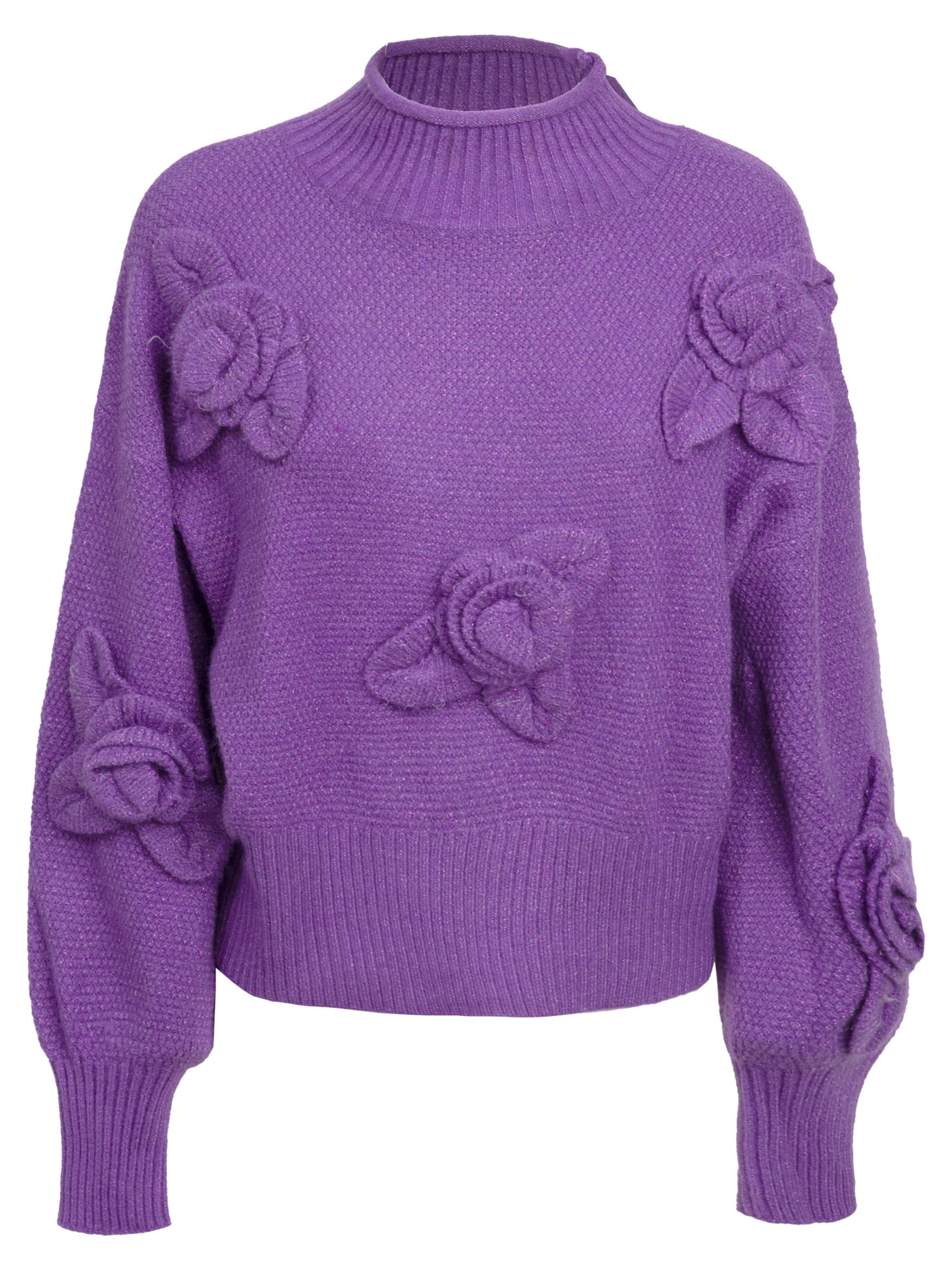 Influencer Pullover in Lila: Vorderseite