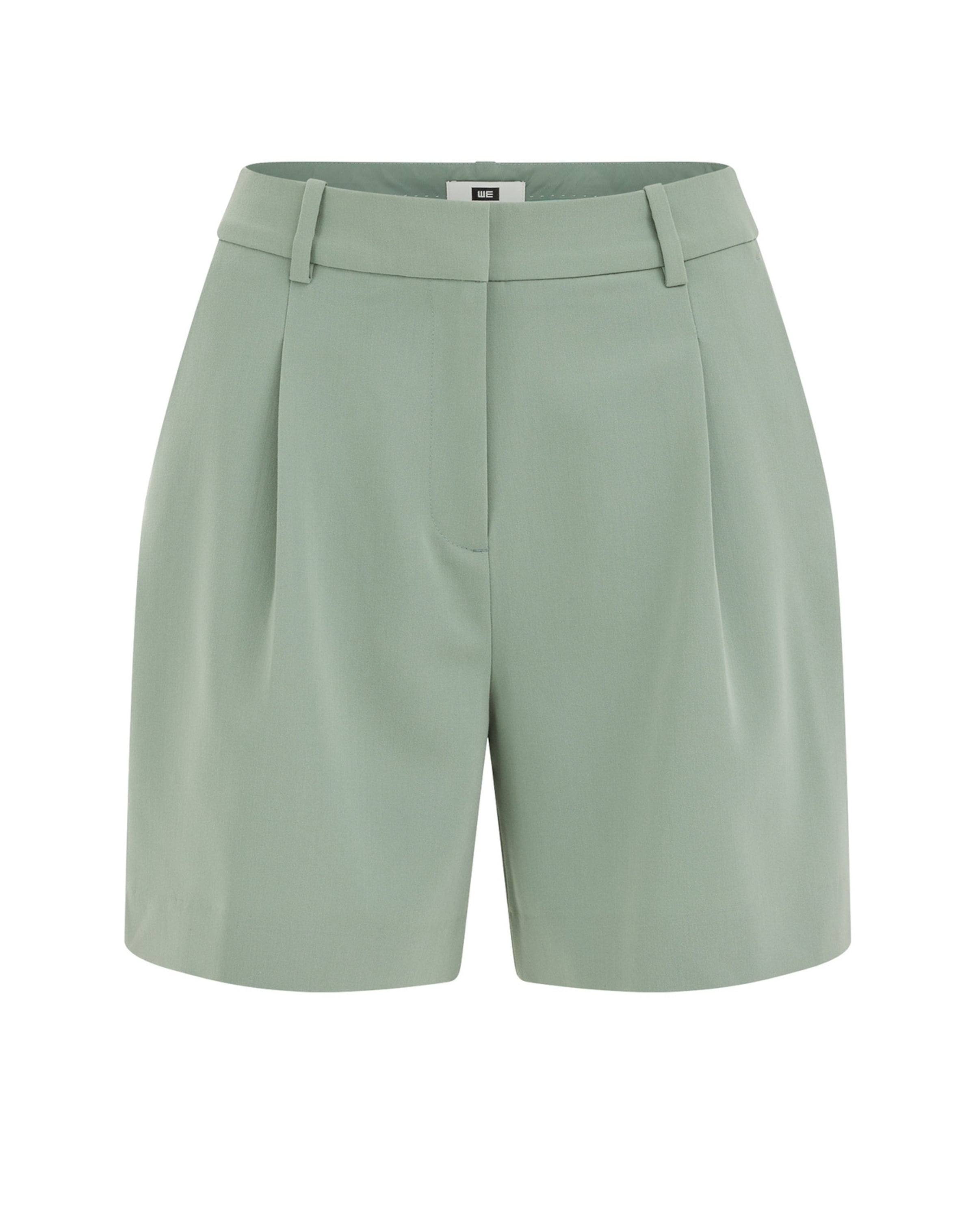 WE Fashion - regular Pantalón plisado en verde: frente