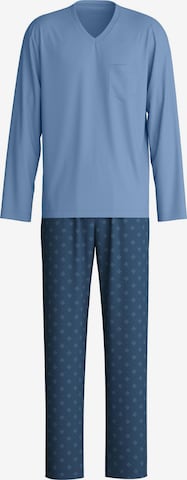 CALIDA Pyjama lang 'Relax Imprint' in Blau: Vorderseite
