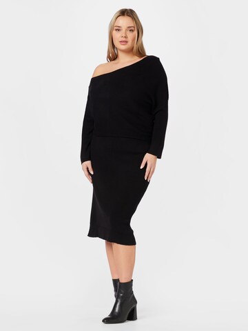 River Island Plus Knit dress in Black: front