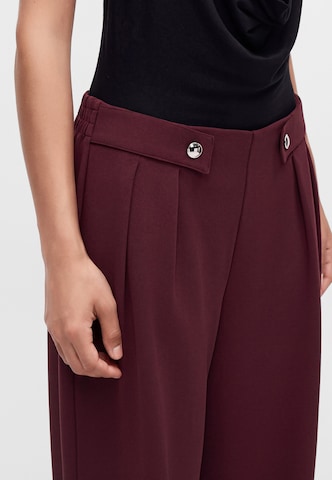 Only Petite Wide leg Pleat-Front Pants 'ONLEVI' in Brown