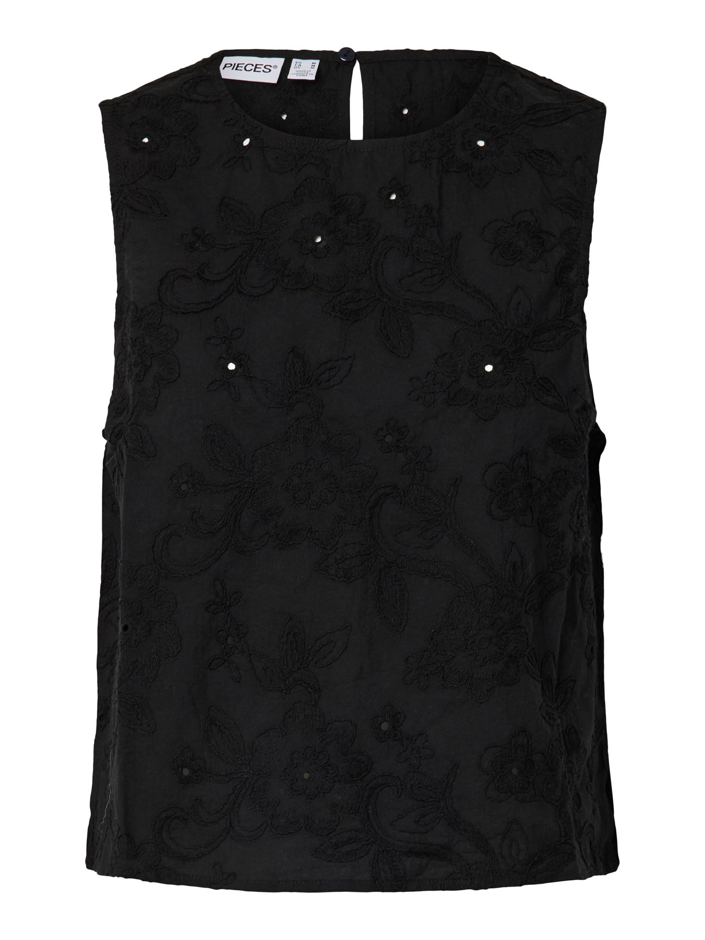 PIECES - Top 'GINGER' en negro: frente