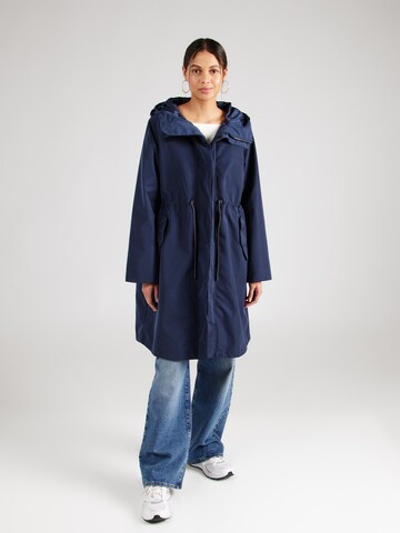 Embassy of Bricks and Logs Between-Seasons Parka 'Geneva' in Blue: front