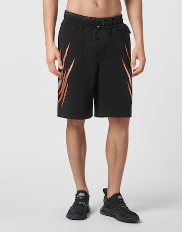 Plein Sport Loose fit Trousers 'Scratch' in Black: front