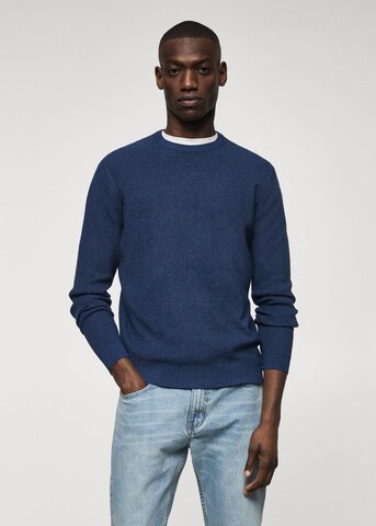 MANGO MAN Sweater 'Antigua' in Blue: front