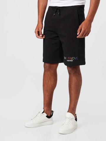 Calvin Klein Regular Pants 'PRIDE LOVE' in Black: front