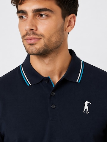 Boxeur des Rues Shirt 'Men's Polo Shirt Boxeur des Rues Pique Cotton, Dark Navy, Turquoise Stripes' in Blue