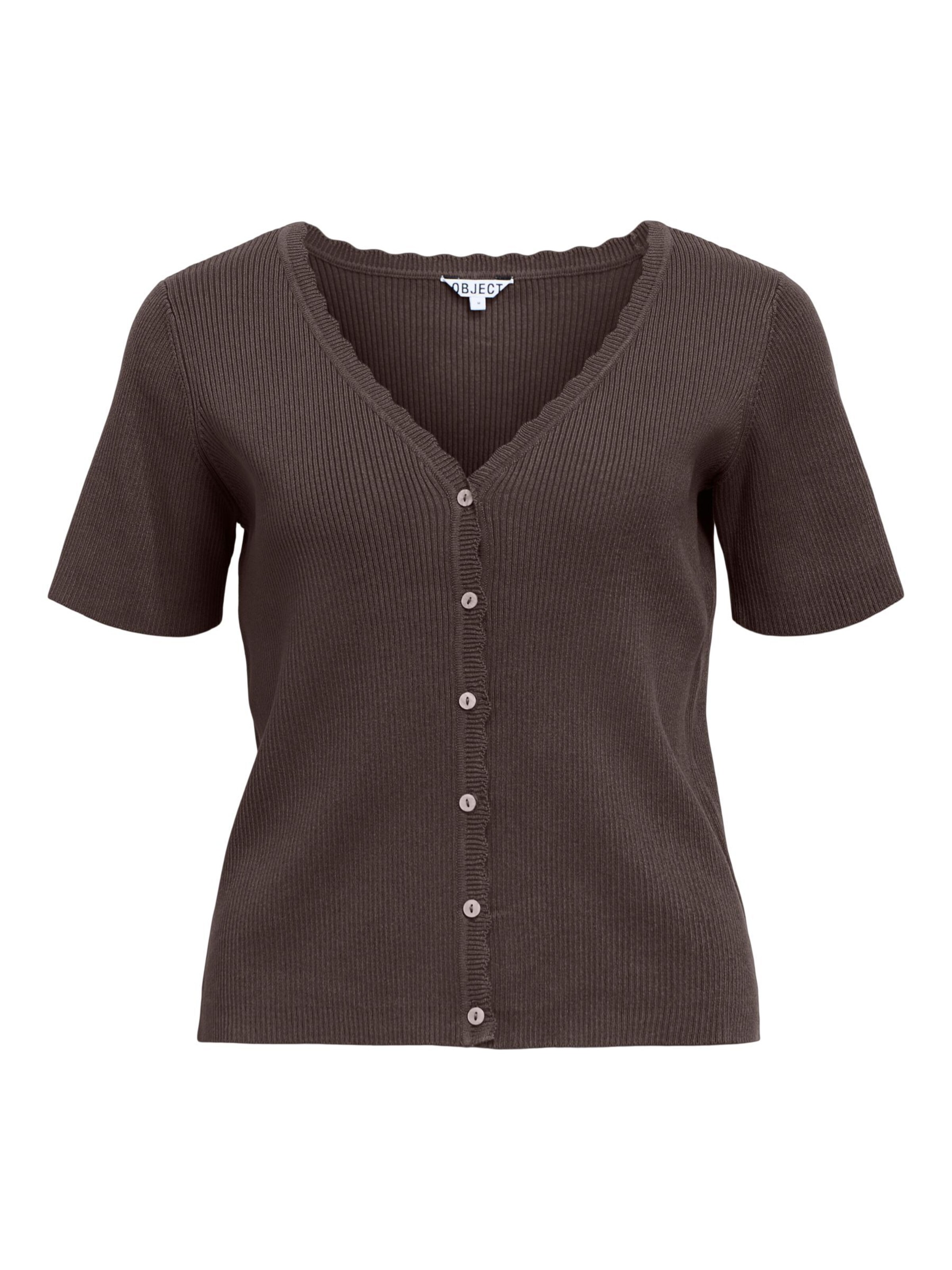 Cardigan 'OBJKelly' OBJECT en marron : devant
